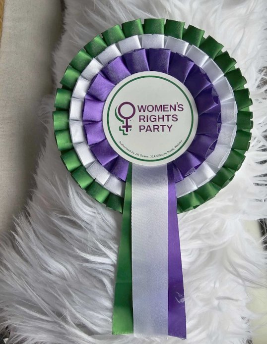 Women's Rights Party Suffragette Rosette - NZ Elections 2023
